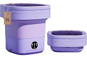 DECEBAYA Portable Washing Machine, 8L Foldable Mini Laundry Washer Machine, Deep Cleaning of Underwear, Baby Clothes and Sock, Best for Apartments, Dormitories, Hotel