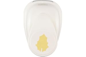 Vaessen Creative Fustellatrice per Carta Natale-Foglia di Agrifoglio di 1,9 x 2,4 cm-Accessori per Fai da Te e Scrapbooking-Fustella per Biglietti, Album Foto e Journaling, Oro-Bianco
