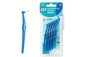 TePe Brossettes interdentaires Angle - Idéal pour le nettoyage des espaces interdentaires des molaires - 6 brossettes - Diamètre 0,6mm - Bleu