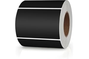 Meitaat Czarna prostokątna naklejka 76 x 50 mm, kodowanie kolorami, samoprzylepne etykiety do przeprowadzki, rolka usuwalna, 500 sztuk