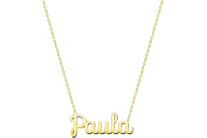 cotigo Collar Nombre Acero-Incluye Tarjeta con Significado Hermoso-Colgante Nombre Plateado o Dorado-Regalos Personalizados para Mujer-Cumpleaño-Navidad-Día de madre-San valentín