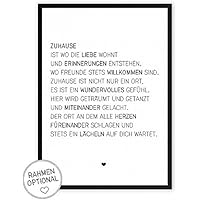 Zuhause & Familie - Kunstdruck auf wunderbarem Hahnemühle Papier DIN A4 -ohne Rahmen- schwarz-weißes Bild Poster zur Deko im Büro / Wohnung / als Geschenk Mitbringsel zum Geburtstag etc.