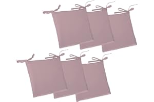 MYVORREI 6 Cuscini Sedia cm 40x40 h 4 Fodera Tinta Unita Cotone 100% Interno WF spessore cm 4 sfoderabile in 30 Colori Realizzabile su Misura