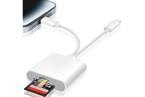 LUONANAVA SD Card Reader for iPhone iPad, USB C SD Card Reader with Dual Slot for MicroSD/SD, Type C OTG Adapter, Camera Card Viewer Memory card reader, Camera to iPhone Adapter for iPhone/iPad/MacBook/Android