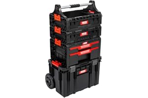‎KREHER XL Tool Trolley, Workshop Case Set, Workshop Trolley Set from Q-Brick Series with Lots of Accessories W x D x H in cm: 53 x 38 x 98 cm The Mobile All-Rounder, Private and Commercial (Set 9)