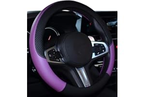 MAYCO BELL Microfibre leather steering wheel cover Wavy Line Splice X stitch pattern Purple