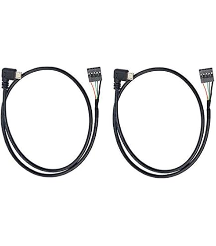 Duttek USB Header Zu Micro USB Kabel – 90° Stecker, 50cm, 5-polig, 2er Pack