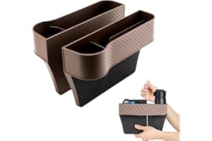 SSyang Vano Portaoggetti per Auto, 2 Pezzi Scatola Portaoggetti per Seggiolino Auto,Car Seat Gap Storage Organizer,Tasche a Fessura Della Fessura del Sedile,per lo Stoccaggio di Guida in Auto(Marrone)