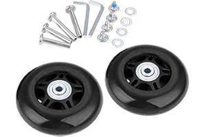 LOTOWELZON 1 Pair Luggage Replacement Wheels 60/64/68/70/75/80/84/90mm with 6mm(0.24") Bearings Repair Kits ABEC 608zz for Suitcase and Inline Outdoor Skate and Caster Board