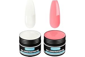 ASENTER Gel Builder de Construction Base Extension Renforcement Gels et résines pour faux ongles Facile à Poser(Milky White &Pink)