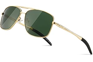 SUNGAIT Męskie Spolaryzowane Kwadratowe Okulary Przeciwsłoneczne Lotnicze Trwała Metalowa Rama do Wędkowania Jazdy Golfem 100% Ochrona Przed Promieniowaniem UV