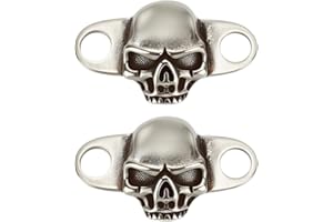 FINGERINSPIRE Ciondoli in pizzo a forma di teschio, con fibbia staccabile, alla moda, in ottone, per scarpe, gioielli, lacci delle scarpe, per scarpe da ginnastica, stivali, scarpe casual