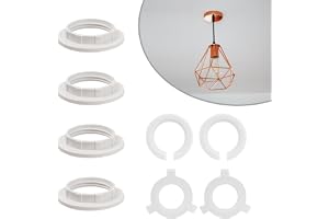 TRUEIN Förpackning med 8 lampskärmsringar i plast E14 till E27, ringomvandlare, E14/E12 lampring reducerande ring, adapterrin