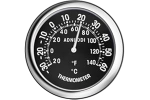 Berfi Life Round Car Thermometer, 38mm Car Thermometer Universal Luminous Temperature Gauge Vehicle Dashboard Decoration Ornament for Air Conditioner Vent