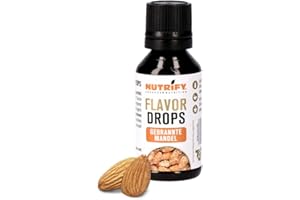 NUTRIFY Flavour Drops Spalone migdały 30 ml, krople smakowe bez kalorii, więcej smaku migdałowego w żywności i napojach, wegańskie krople aromatyczne bez cukru, aromat migdałowy, pieczony migdał