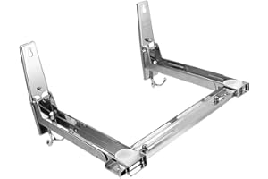 Meetoz 304 Soporte de acero inoxidable para microondas con ranura deslizante carga de stent 135 libras todo alrededor de todos los lados telescópica para horno microondas y pared con gancho extraíble