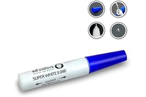 SD COLORS 12ml Pintura de Retocar con Pincel - SUPER WHITE II (040) - Compatible con TOYOTA - Reparación de Arañazos, Desconchados y Pintura