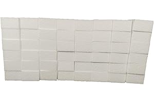 DecoPorex – Blocchi di polistirolo in schiuma di 5 cm x 5 cm x 3 cm (48 unità) per artigianato - quadrati in Porex, Poresp, Poliexpand, Sughero bianco o Foam per arti e mestieri