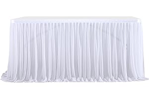 WWQQKJ Tüll-Tischrock, romantischer, Flauschiger Tüll-Schreibtischgaze for Kuchen, Geburtstage, Taufen, Hochzeitstische, Weihnachtsdekoration (Color : Bianco, Size : 8FT/243x77cm)