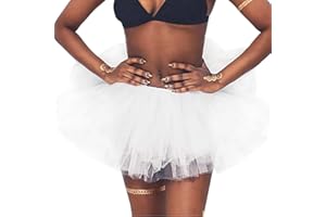 Zookey Falda Tutú de Ballet Corto Falda de Danza Clásica de 6 Capas Falda Tutú Vintage 50er Petticoat Tutu Elastic Party Dance Skirt para Mujeres y Niñas