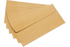 ‎NOA HOME DECO Kraftpapier Umschläge,Briefumschläge (100 Stück) aus vintage Kraftpapier -80 g/m²(DIN DL - 220 x 110 mm)