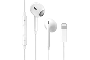UCGOU Ecouteurs pour iPhone,Écouteurs Filaires Intra-Auriculaires stéréo HiFi avec Micro et contrôle du Volume intégrés,Compatible avec iPhone 11/11 Pro/14/12/13/13 Pro/14 Pro/X/XS/XR/8 Plus Support All iOS