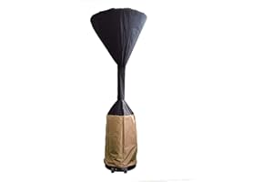 ONLY FIRE Onlyfire Housse Couvercle de Chauffage de terrasse Standup Durable et résistant à l'eau pour dôme Rond de 86,5 cm et Base carrée de 47 cm, Noir/Camel (95 "/ 241cm Haute)