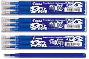 Pilot FriXion Ball Lot de 10 recharges pour stylo roller 0,7 mm Bleu