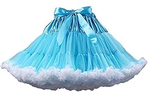Homipooty Women's Elastic Waist Tulle Petticoat Tutu Party Multi-Layer Puffy Cosplay Skirt Underskirt, Length 40cm, Waist 56-100cm