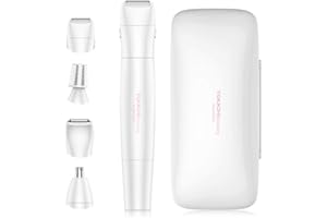 TOUCHBEAUTY TOUOCHBeauty 4 en 1 Afeitadora Mujer Eléctrica para Cara y Cuerpo,Recortadora de Precisión para Depilación de Vello Facial, Cejas, Bikini, Piernas y Nariz,Depiladora AG-1753
