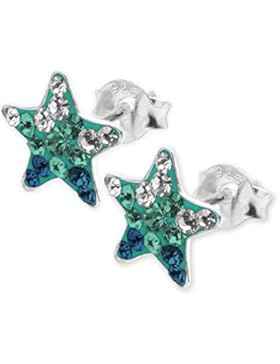 1 Paar Soul-Cats® Ohrstecker Ohrringe aus 925 sterling Silber Stern Straß glitzi Kinder