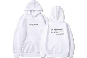 MRRTIME Dear Person Behind Me Sweatshirt, Hoodie, You Are Enough Sweatshirt Dear Person Behind me, The World is a Better Place with You in it, Are Enough, Hoodie Hooded Jacket