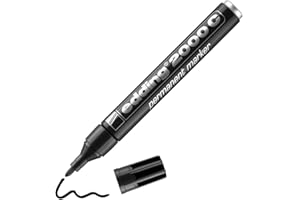 edding 2000 C Marker permanentny - czarny - 1 rysik - okrągła końcówka 1,5-3 mm - szybkoschnąca - odporna na wodę i ścieranie - do kartonu, tworzywa sztucznego, drewna, metalu - uniwersalny marker