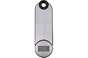 CAMRY Digitale Elektronische Zusammenklappbare Küchenwaage für Reisen Camping Unterwegs Faltbare Küchenwaage Waage mitnehmen, 5KG/11lb, lb:oz/g fl'oz/ml, LCD Anzeige, Größe 7*23cm(Silber-Schwarz)