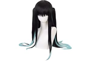 HIROAKIYA Muichiro Tokito Cosplay Wig with Wig Cap, Clip Ponytails