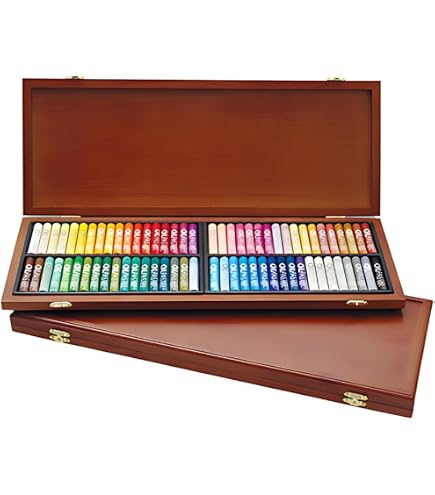Mungyo Gallery Artist Soft Oil Pastels – 120 Assorted Colors, Wooden Case, MOPV-120W, Made In South Korea