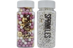 MakeSomeSweets Set di Sprinkles per Matrimonio - Elegante PURPLE WEDDING & WHITE BRIDE Commestibile Sprinkles - Vegano, senza olio di palma, 2 x 100g