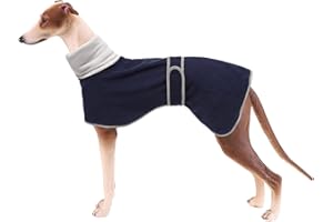 Morezi Chaqueta para Perro de Cuello Alto, Material de vellón de poliéster Suave, Adecuado para Galgos, sabuesos y Galgos y Otros Perros medianos y Grandes-Azul Navy-M