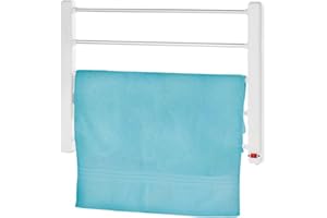 Jocca - Toallero Electrico de Pared 65W, Radiador Calefactor para Baño con 5 Barras de Aluminio, Secatoallas con Luz Indicadora, Kit de Montaje Incluido, Blanco