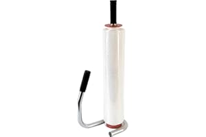 Kortpack Stretchfolie Transparent 50 cm x 20 µm x 300 m + Abrollgerät | Hochwertige Verpackungsfolie für Umzug, Lagerung, Paletten, Profi- und Heimgebrauch | Reißfest und Einfach Abzurollen