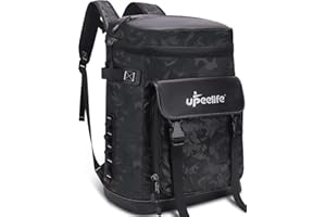 Upeelife Grand Sac a Dos Isotherme avec Ruban De Fixation pour Couverture De Pique-Nique, Sac Pique Nique Isotherme Glacière Sac à Dos pour Garder Les Aliments Au Chaud, Frais Pendant Ie