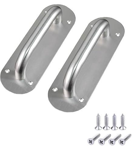 NiceLand Scheunentürgriffe 4er Set - Rustikale Türgriffe 75mm Silber