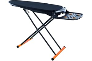 FOXYDRY Asse da stiro aspirante e soffiante, tavolo da stiro pieghevole e salvaspazio nero con ruote per stiratura (Vivo (Asse Da Stiro))