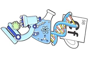 CHICHENGNIAN 4 spille da microscopio smaltate scientifiche per DNA chimico molecolare, strumento sperimentale biologico, spille in metallo per borsa zaino, Lega di acciaio