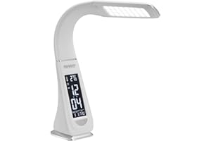 Monzana Lampada da Scrivania4 LED Orologio Sveglia Calendario Temperatura Dimmerabile Abatjour