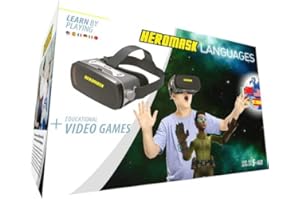 HEROMASK Casque VR Enfant 5-12 Ans + Jeux Apprentissage Langues — Cadeau Éducatif Original pour Anniversaire, Noël Qui Éveille la Passion des Langues