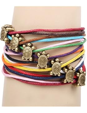 Gilind Armband / Wickelarmband Leder, Vintage-Stil, verstellbar, Unisex, mit Beutel