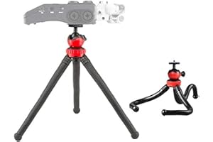 12'' Flexible Tripod Stand for Zoom Recorder H6 H5 H4n H2n H1n - Acetaken Black+red