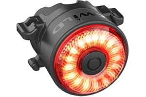 TOWILD TL03 Fanale Posteriore per Bici da Freno,Lampada Posteriore per Bicicletta Intelligente,Fino a 36 Ore di Illuminazione IPX6 5 Modalità Luce Posteriori Da Bicicletta Ricaricabile USB-C