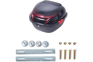 AffinityFurn Universal Motorcycle Top Box 32L Capacity Motorcycle Tour Tail Box Helmet Top Case Luggage Case for Motorbike Moped Back Rear Case Black
